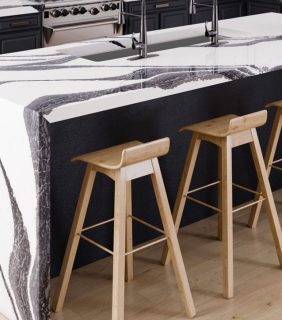 Quartz island countertop, Cambria brand quartz countertop